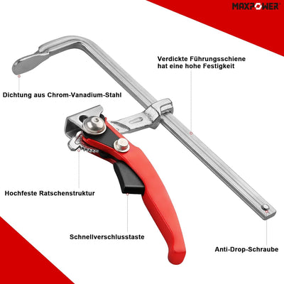 MAXPOWER 2 Stücke Schraubzwingen Set 200mmx60mm+300mmx60mm Ratsche Schnelle Veröffentlichung Schraub