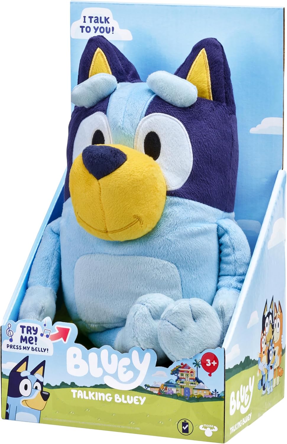 Bluey - Sprechendes Plüschtier, 33 cm, Interaktiv, Singt, 9 Verschiedene Sprüche, bluey