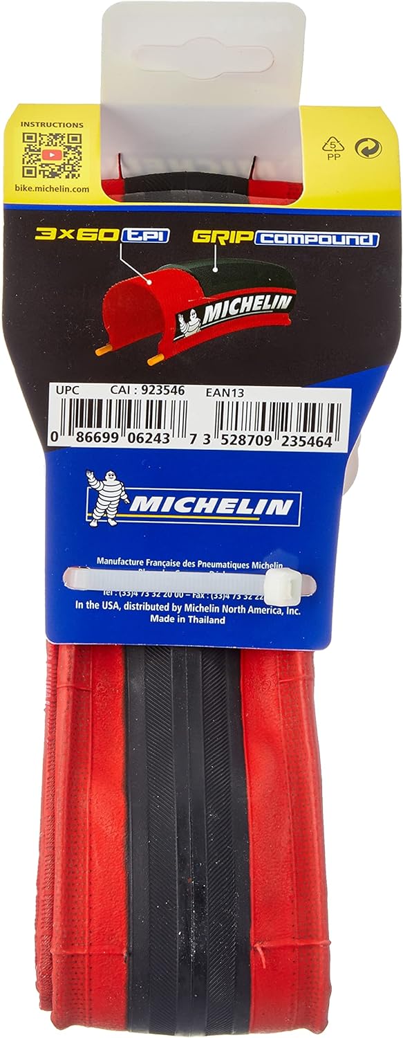 Michelin Lithion3 Faltreifen (28" | 700x23 23-622 | rot) Schwarz, Schwarz