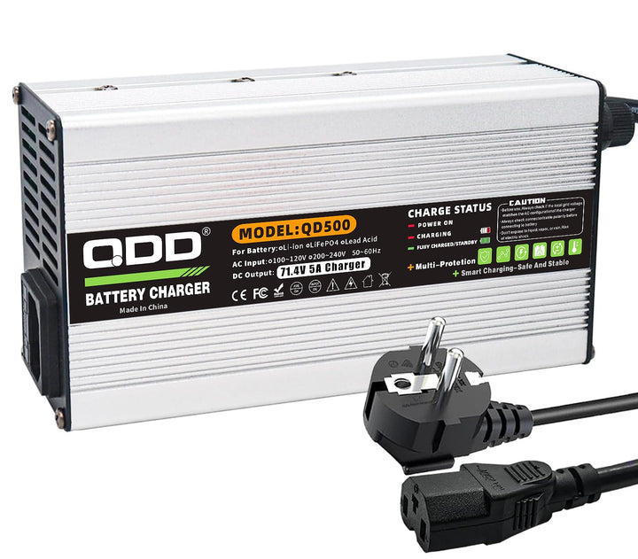 QDD 71,4 V 5A Ladegerät 60 V Li-Ionen-Akku Smart-Ladegerät für 17 S 60 V Li-Ionen-Akkuladegerät mit