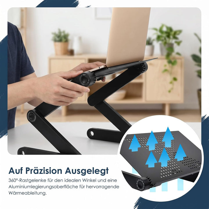 Faltbar Laptoptisch Laptop Ständer Höhenverstellbar Notebook Tisch Couch Laptop Tisch für Bett Höhen