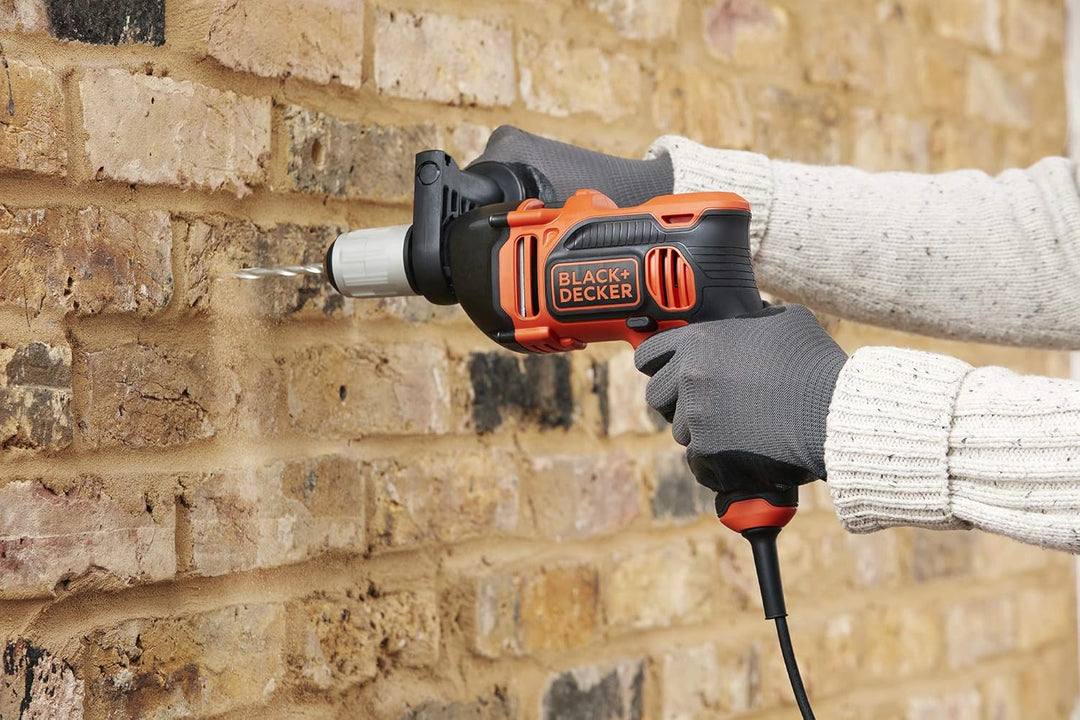 Black+Decker 550W 1-Gang Schlagbohrmaschine (Schlagbohrer, 13mm Schnellspannbohrfutter, Konstanter R