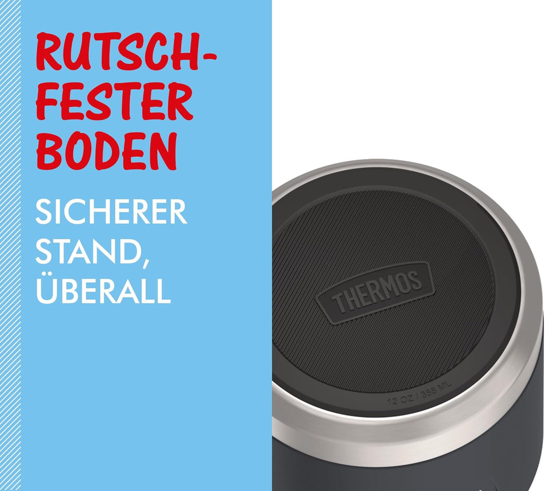 Thermos ICON Kids Thermobehälter für Essen 0,35l, dunkelgrau, graphite, Edelstahl, absolut dicht, hä