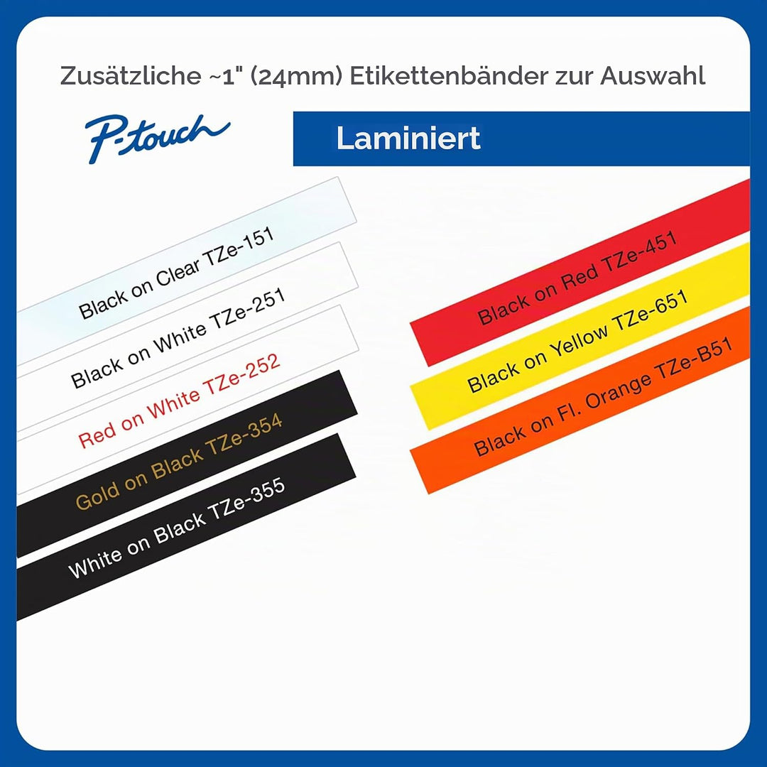 BROTHER Tze-S251 Schwarz auf Weiss 24mm Stark haftend, Schwarz auf Weiss 24mm Stark haftend