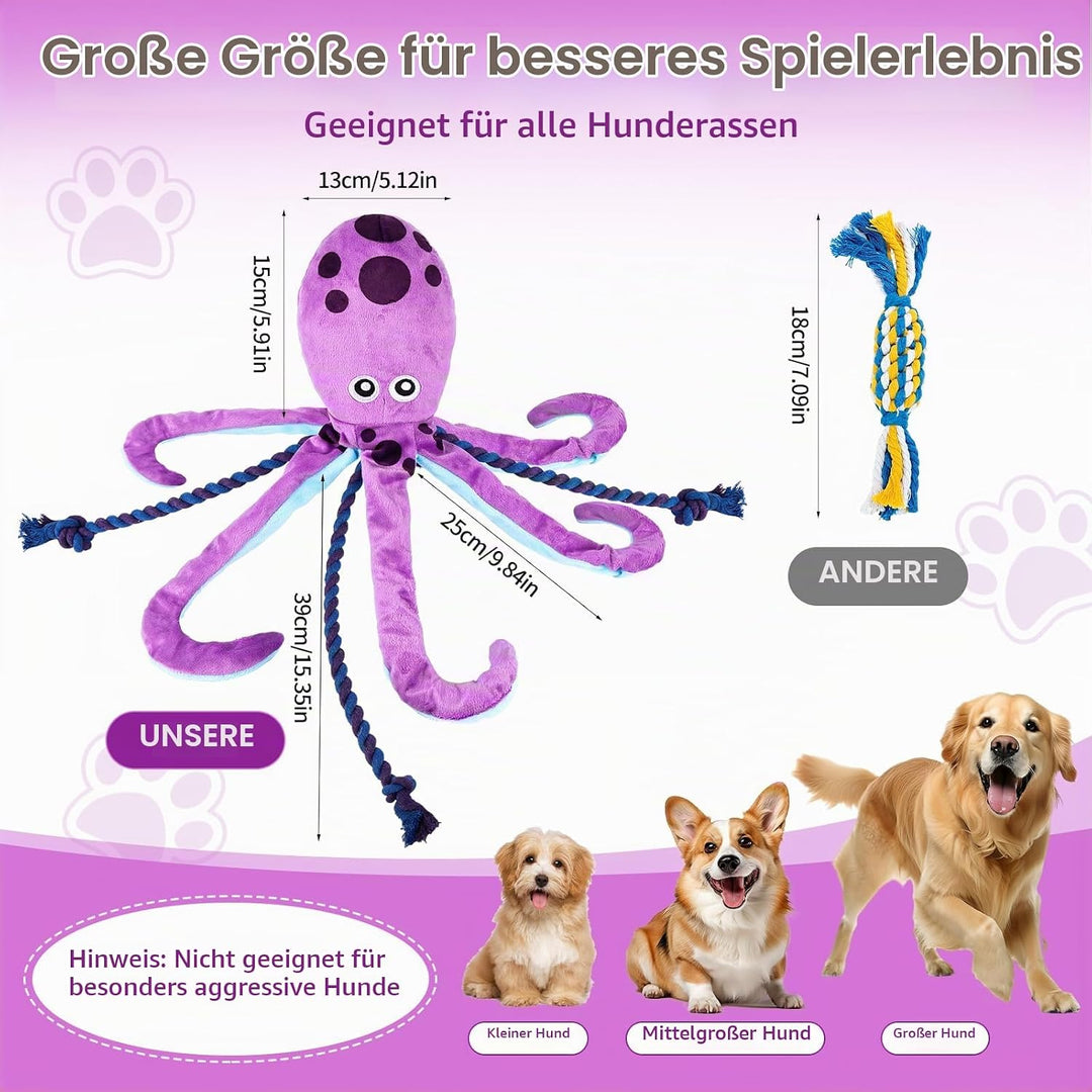 Baumwollseil interaktives Spielzeug kein stopfendes Crinkle-Plüsch-Hundespielzeug Hunde-Quietschspie