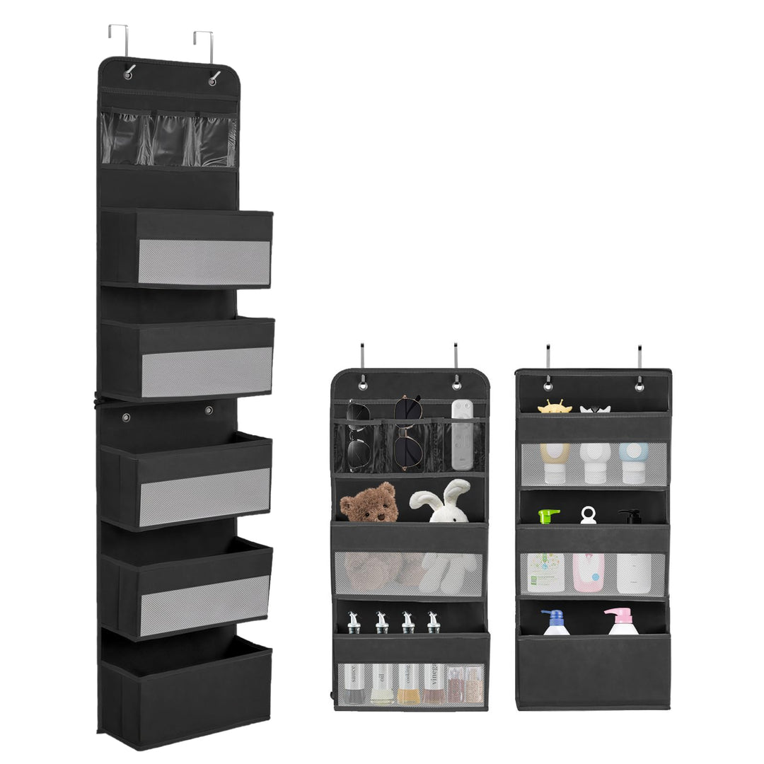 YTACREA Hängeorganizer, Removable Hängeaufbewahrung Tür mit 5 Lagig Taschen, Tür organizer mit 4 Hak
