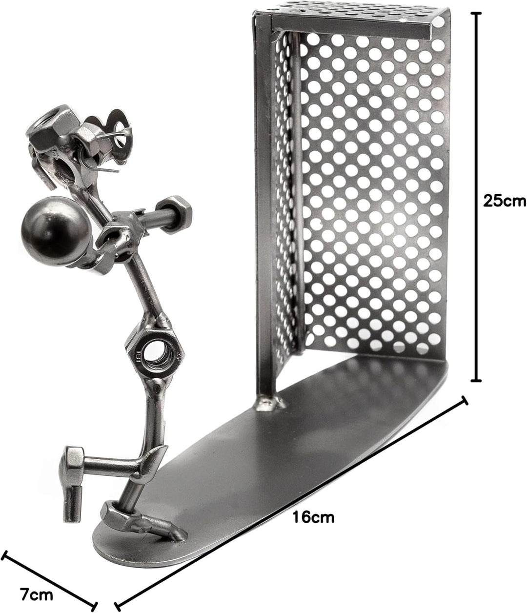 STEEMO Schraubenmännchen Handball Geschenk Metall-Kunst Deko 25x7x16 cm