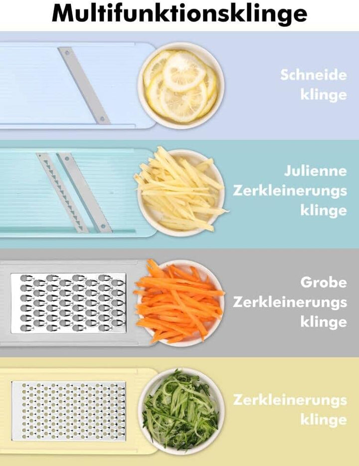 Geedel 4 in 1 Multifunktion Mandoline Gemüsehobel, Zwiebelschneider Gemüseschneider Manuell Käsereib