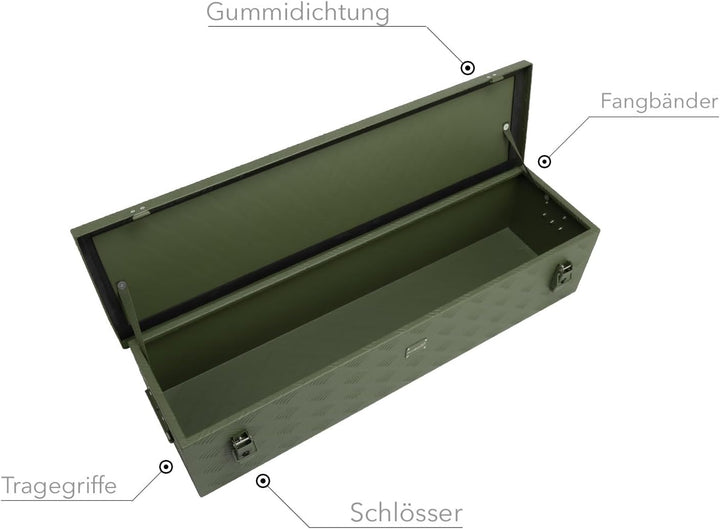 alubox Werkzeugkiste Riffelblech olive ABX-RL86G Aluminium 1,5mm Werkzeugkiste leicht und robust 86