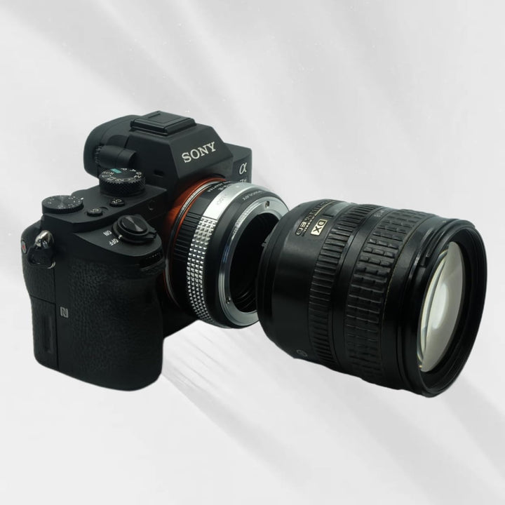PHOLSY Kompatibel mit Nikon G auf Sony E, Nikon F auf Sony E Objektivadapter für Nikon F (G-Type) Mo
