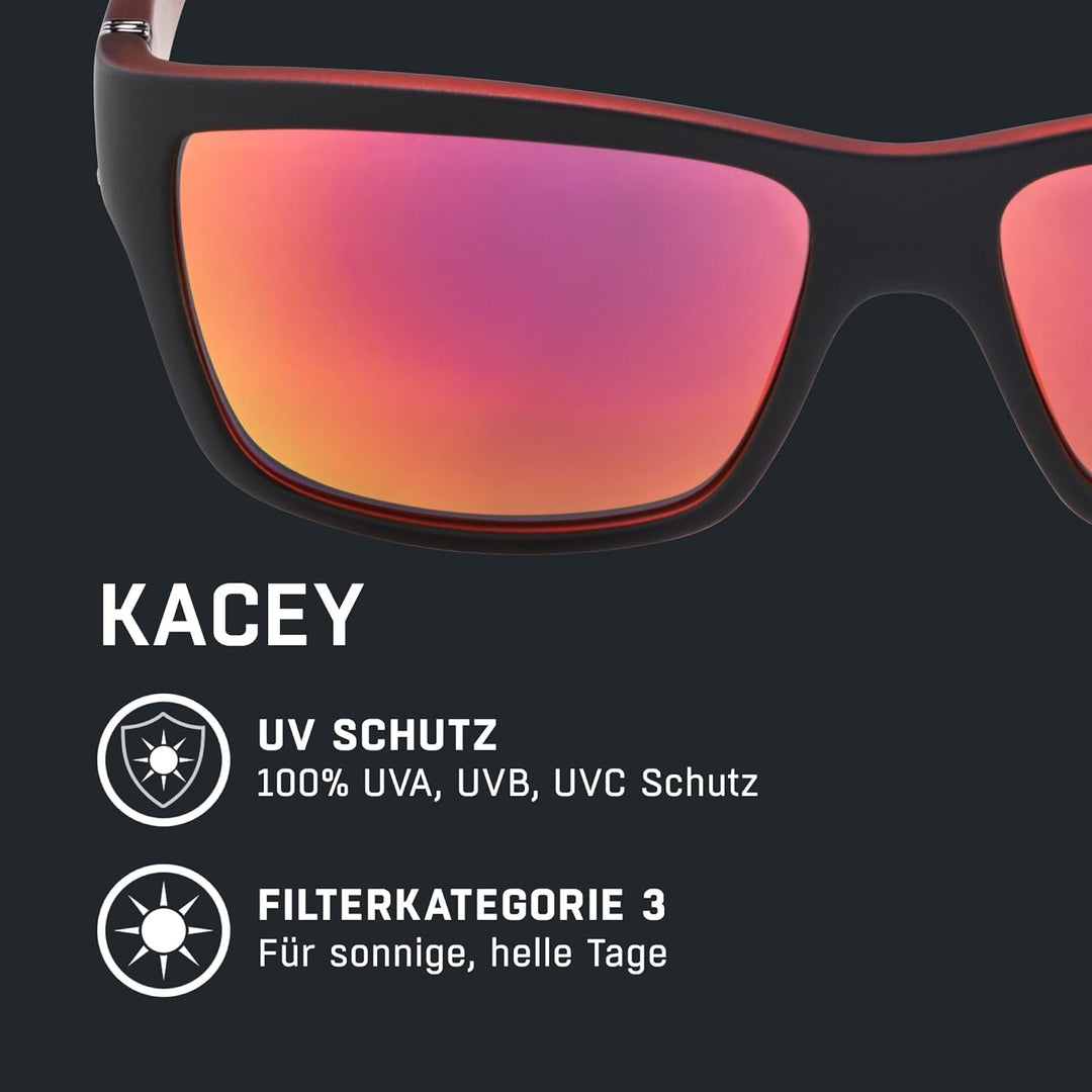 ALPINA KACEY - Verspiegelte und Bruchsichere Sonnenbrille Mit 100% UV-Schutz Für Erwachsene Black Ma