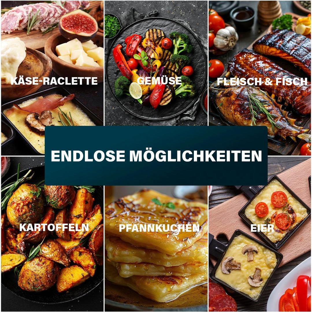 Princess Raclette Purify, 8 Personen, Integriertes Luftfiltersystem, Verstellbarer Thermostat, Spülm