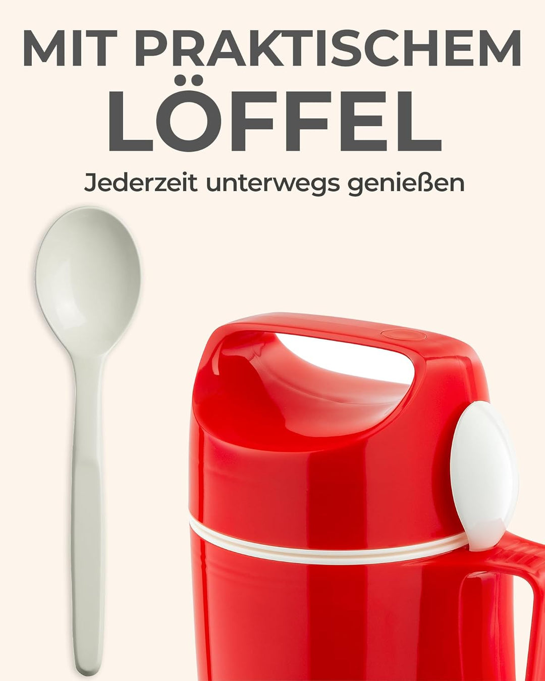 ROTPUNKT Speisegefäss 850 DIRK 0,85 l | BPA frei | Glaseinsatz | hochwertig | crazy red, Crazy Red