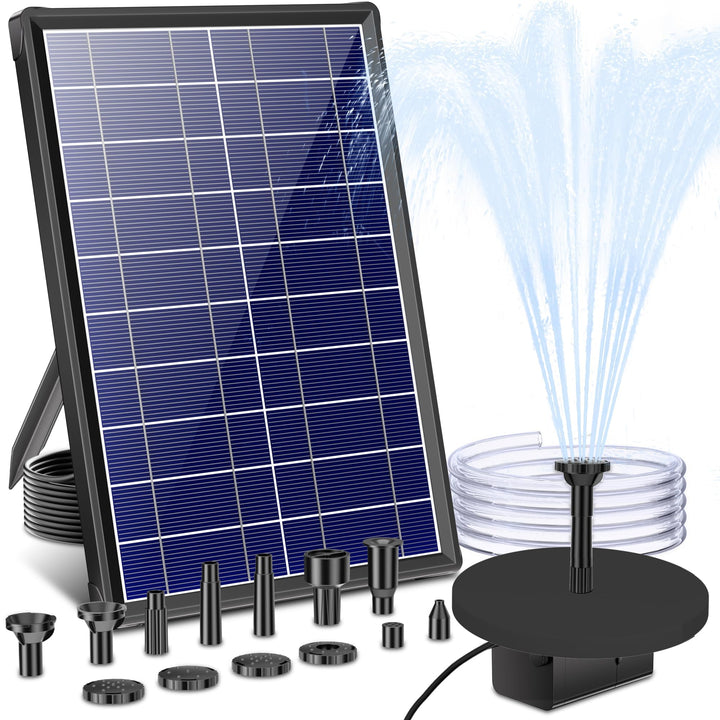 Biling 7.5W Teichpumpe Solar Brunnenpumpe mit Filter, 300 L/H Solarpumpe für Brunnen mit 1,5 m Schla