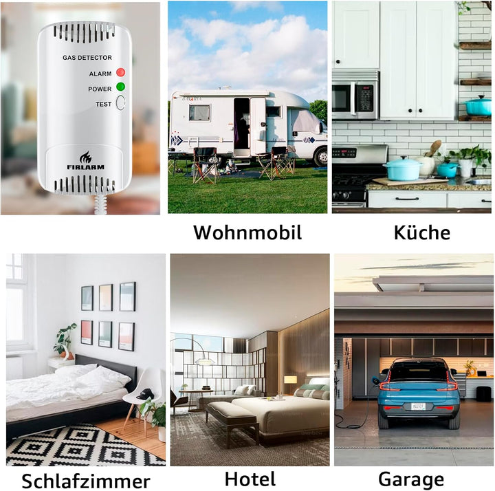 Firlarm - Gasmelder Alarm Brennbares LPG City Erdgas Methan Propan Butan Melder