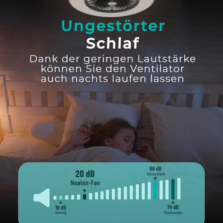 Noaton® Vega 11056BR Deckenventilator mit Beleuchtung, LED Dimmbar max 44 W, 3 Farbtemperaturen, Fer