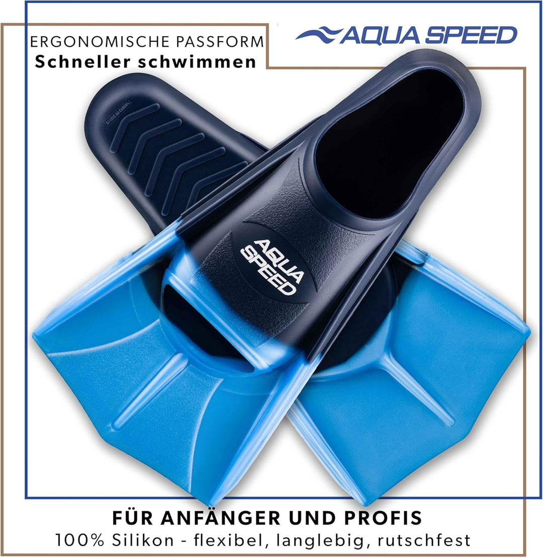 Aqua Speed Kurze Schwimmflossen für Erwachsene und Kinder I HIGH TECH | weiche Trainingsflossen I le