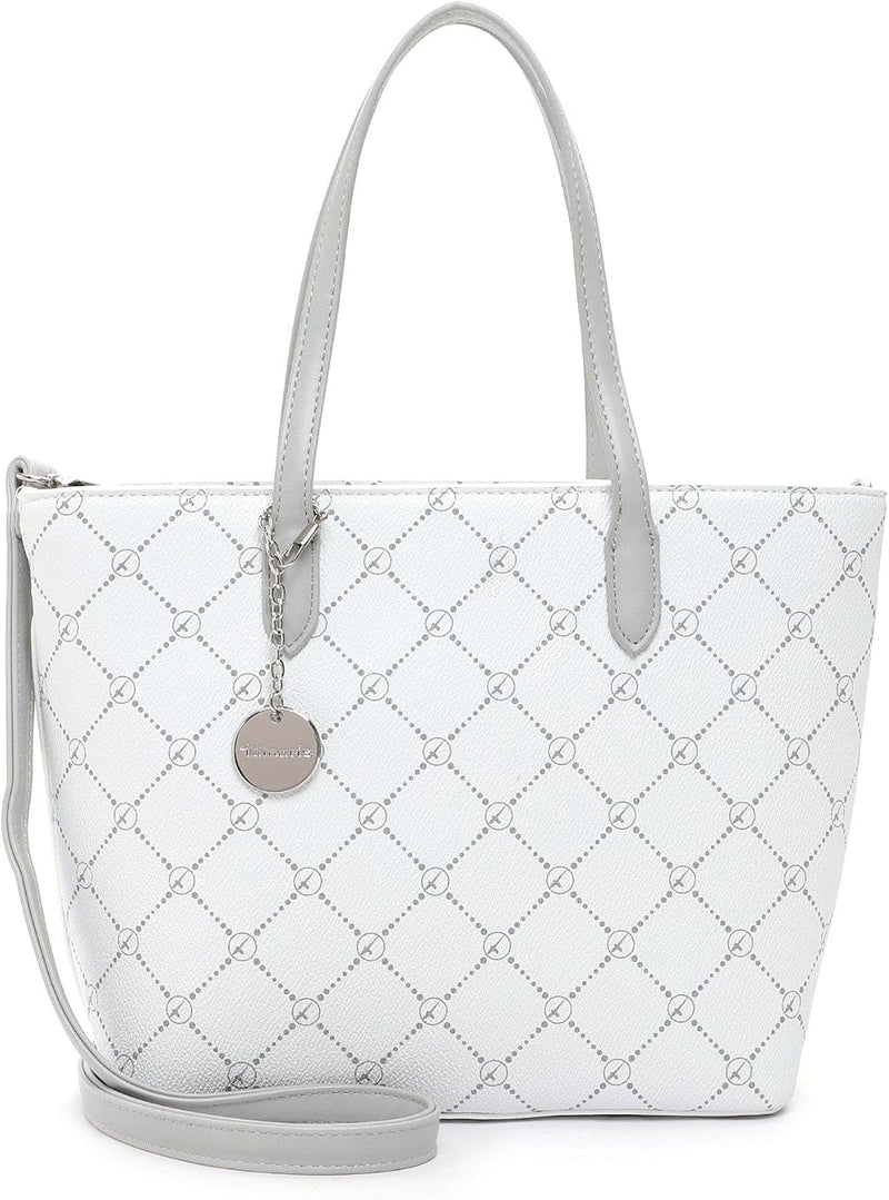 Tamaris Shopper Anastasia 30106 Damen Handtaschen Karo Einheitsgrösse White/Grey 308, Einheitsgrösse