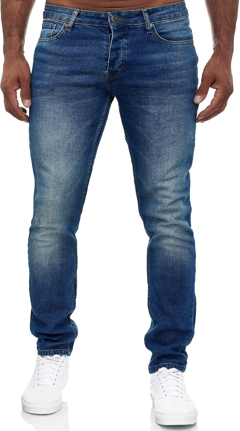 MERISH Jeans Herren Destroyed Hose Jeanshose Slim Fit Männer Denim 2081-1001 30W / 32L 502-2 Blau, 3