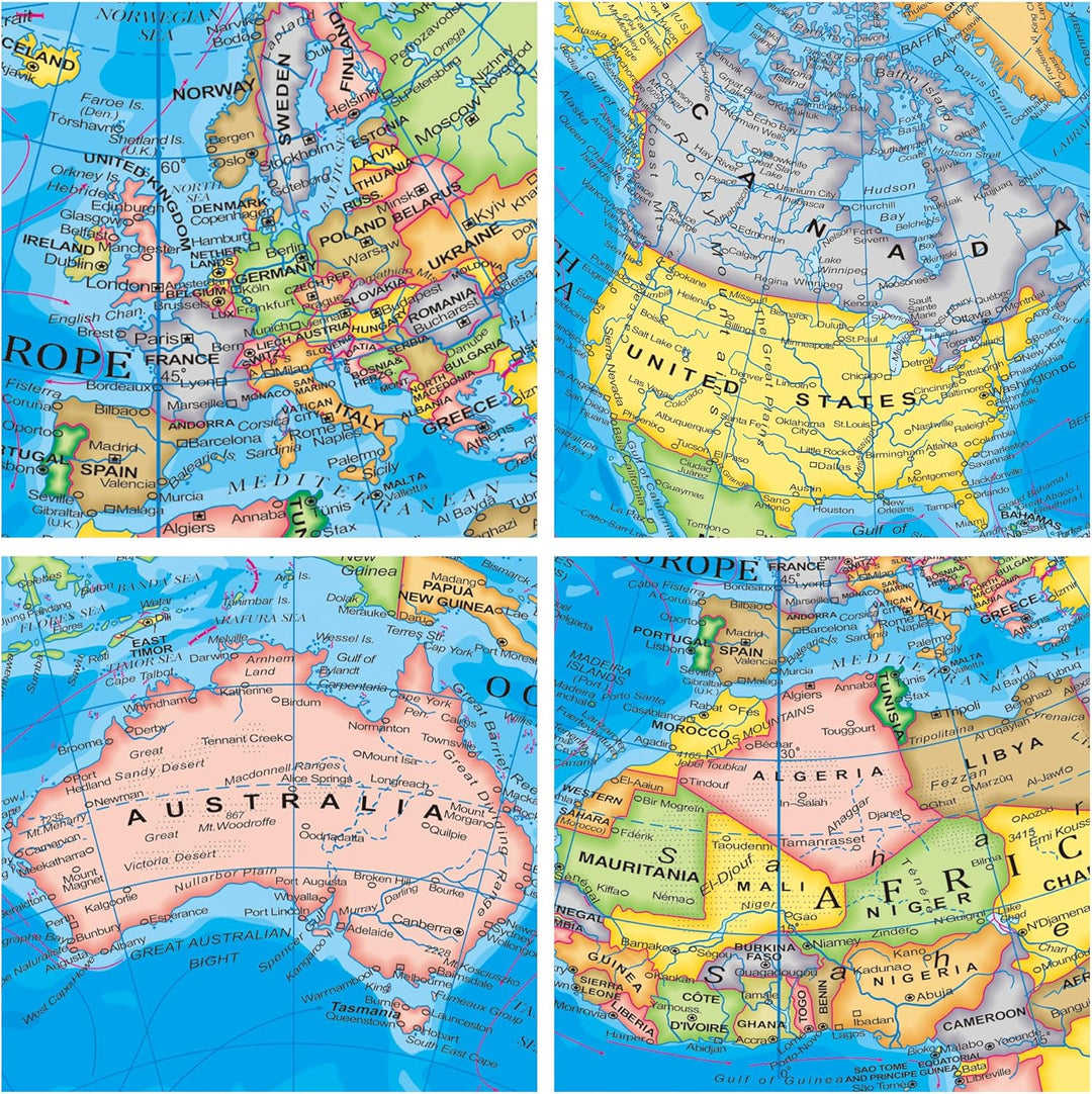 Topglobe 20cm Schülerglobus - Englische Karte - Globus Bildung Drehbarer - Pädagogische/Geografische