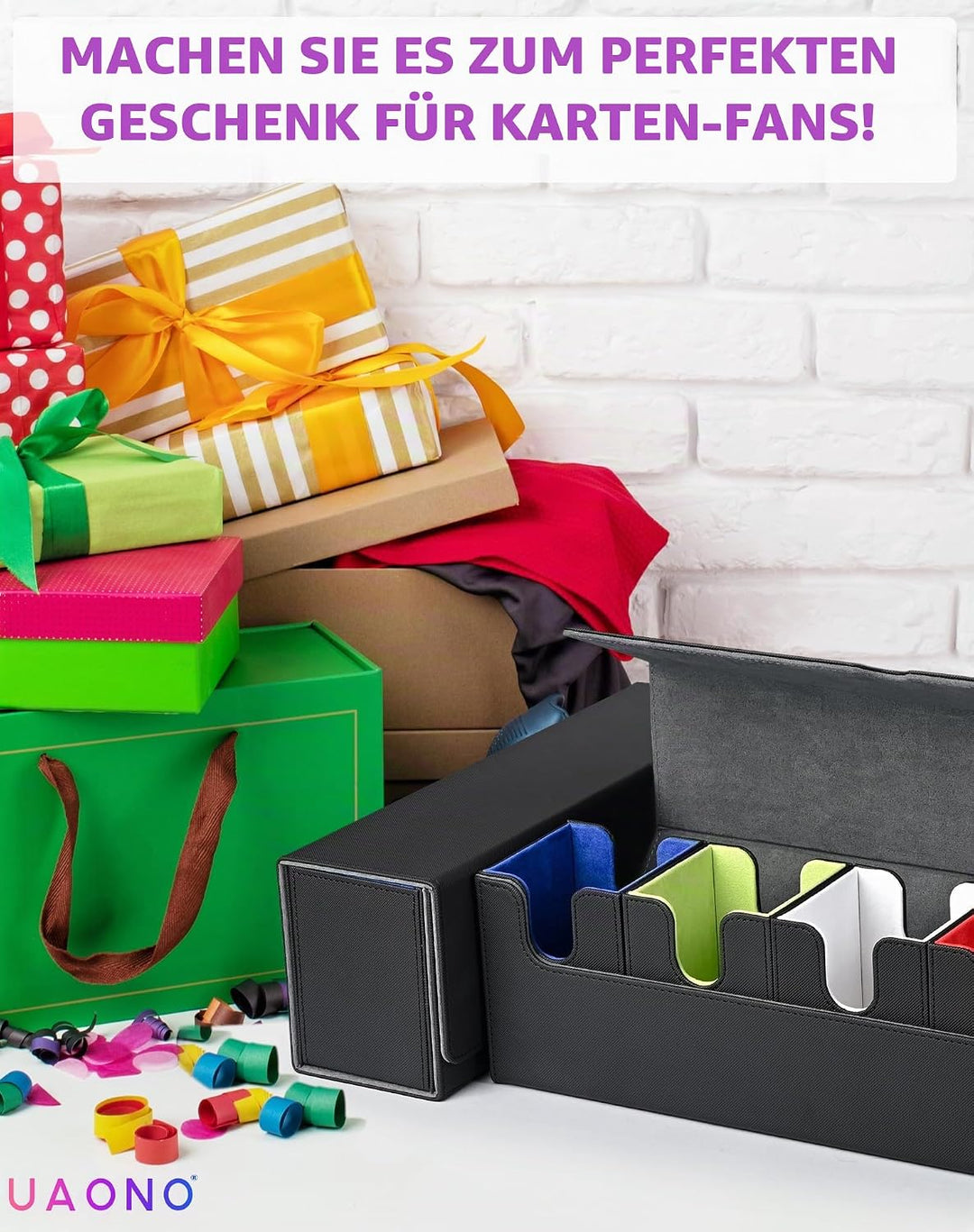 Sammelkarten Box mit Würfelablage für MTG,Premium-Kartenbox mit starkem Magnet zur Aufbewahrung für