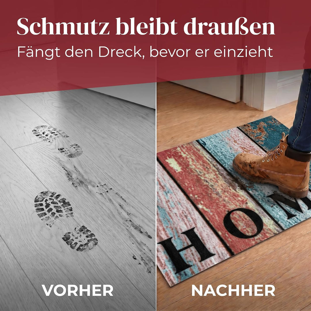 Hochwertige Fussmatte 60x80 cm (Large) – Schmutzfangmatte für Innen &amp; Aussen, rutschfest mit hoher S