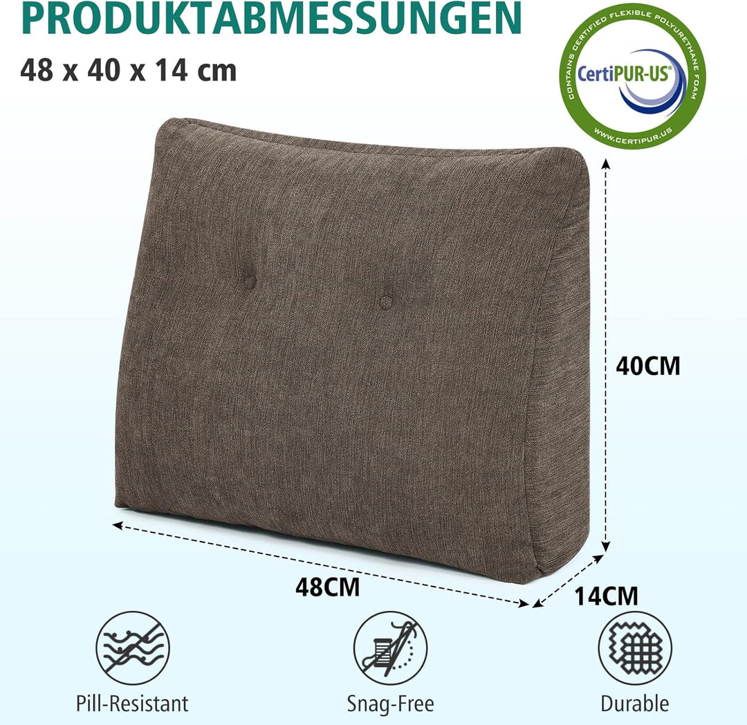 Ergonomisches Rückenkissen für Sofa und Bett, Weiches Keilkissen mit Memory Schaum, Komfortables Les