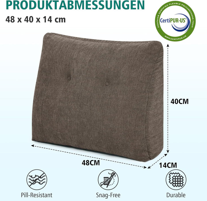 Ergonomisches Rückenkissen für Sofa und Bett, Weiches Keilkissen mit Memory Schaum, Komfortables Les