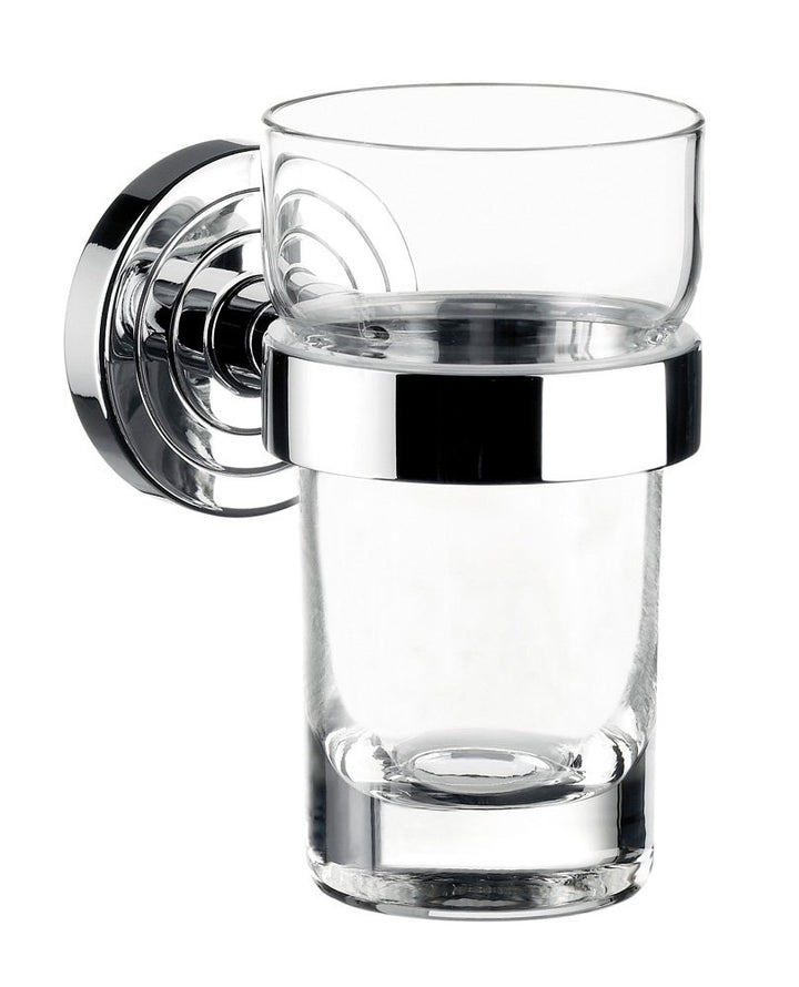 Emco Polo Glashalter mit 1 Glas, eleganter Zahnbürstenhalter zur Wandmontage, hochwertiger Zahnputzb