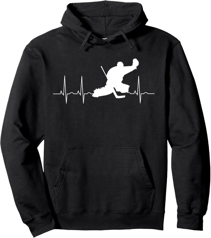 Lustiges Eishockey Torwart Herzschlag Puls Geschenk Pullover Hoodie
