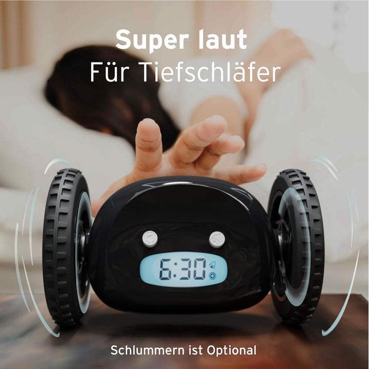 CLOCKY Lauter Digital Wecker Laut für tiefschläfer Erwachsene Jugendliche Lustig für schwerhörige sc