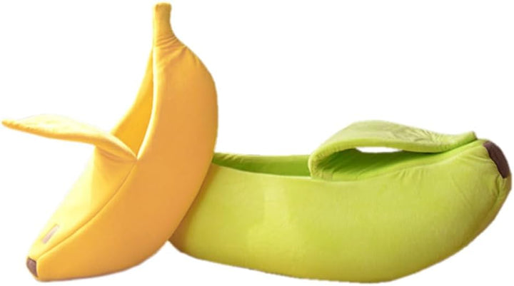 Sarekung Kreative Bananen Form Bett Haus warmes Katzen Bett, weiches Haustier Zwinger Bett Versteck