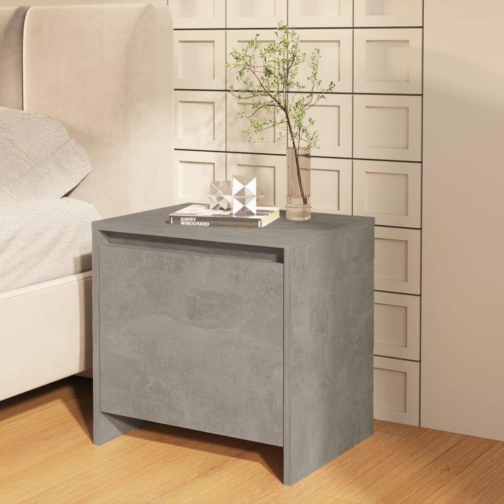 FIRBNUS Bedside Table Nachtkonsole Beistelltisch mit Stauraum Night Stand Nachttisch Betongrau 45x34