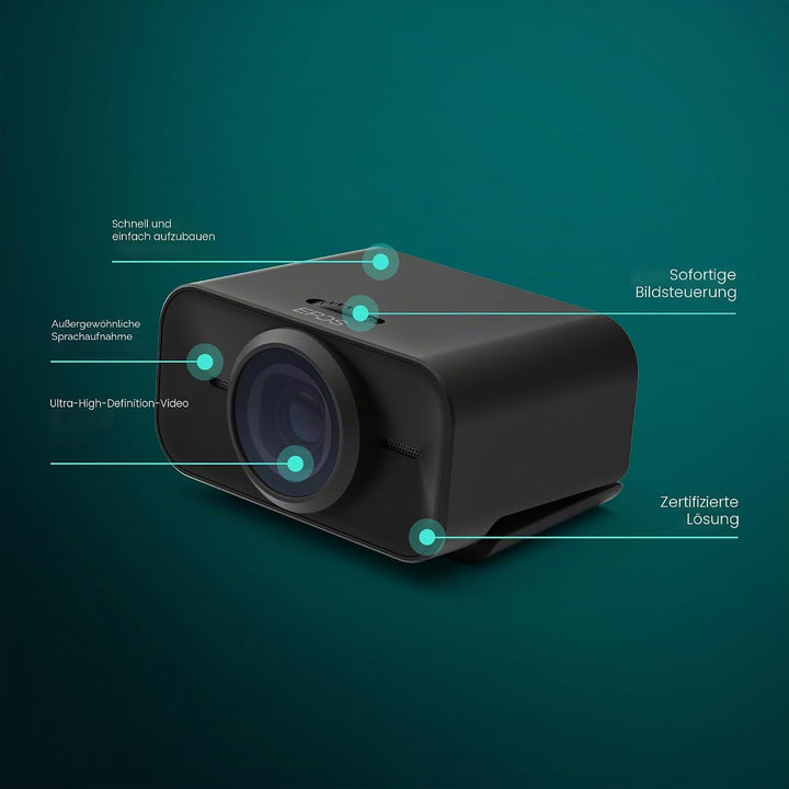 EPOS Expand Vision 1, 4k USB Webcam Microsoft Teams und Zoom Zertifiziert mit Noise Canceling Mikrof