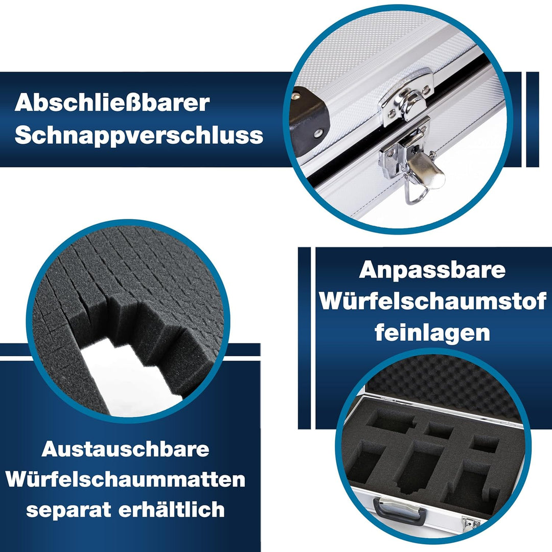 PeakTech 7270, Flightcase mit gepolstertem Schaumstoff, abschliessbarer Aufbewahrungskoffer, tragbar