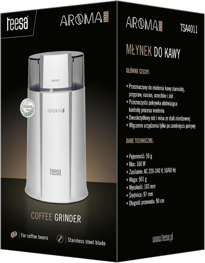 TEESA AROMA G50 Kaffeemühle AROMA G50 Schlagmesser Edelstahl