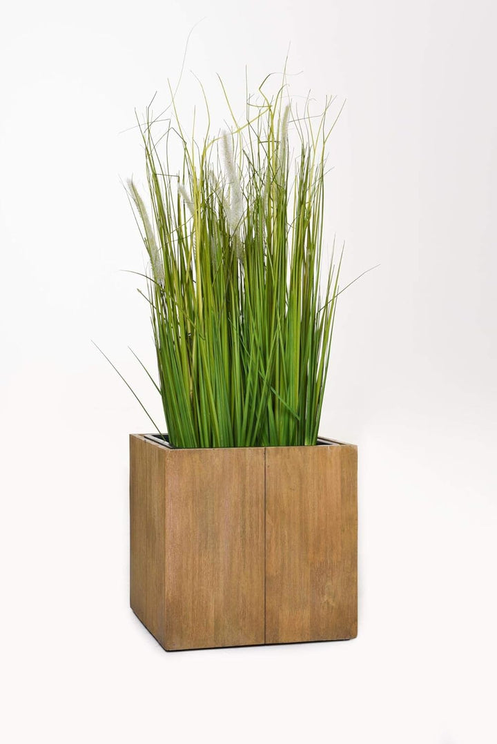 VIVANNO Pflanzkübel Blumenkübel Würfel Holz Block Braun - 33x33x33 33x33x33 Braun, 33x33x33 Braun