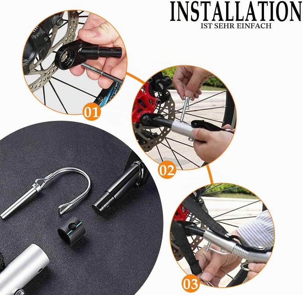 Fahrrad Anhängerkupplung Universal Adapter mit Sicherungsstift für Fahrradanhänger und Kinderanhänge