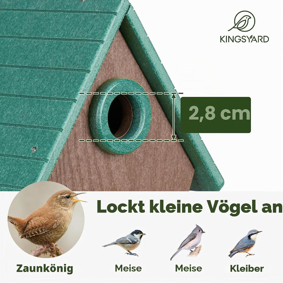 Kingsyard Nistkasten Vogelhaus aus recyceltem Kunststoff für den Aussenbereich - Hängende Nisthöhle
