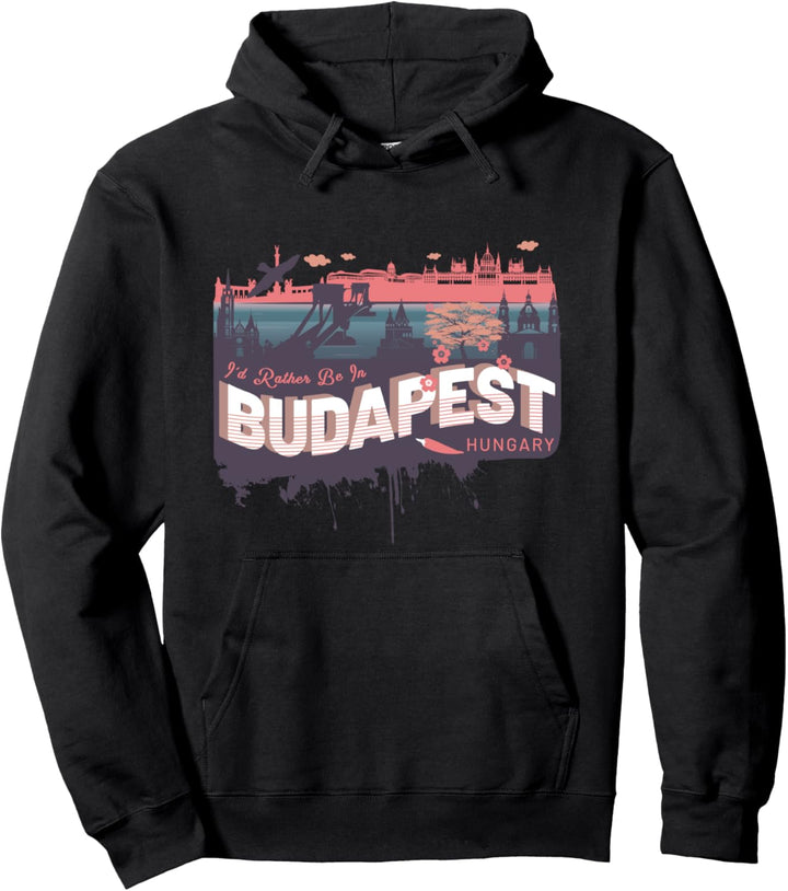 Ich wäre lieber in Budapest Ungarn Vintage Souvenir Pullover Hoodie