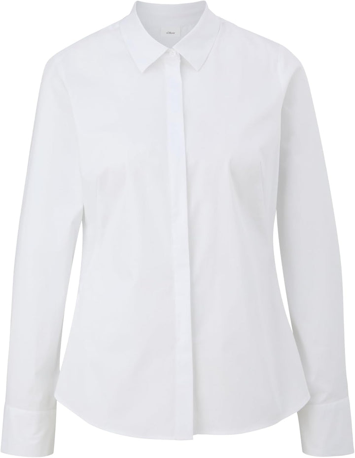 s.Oliver Bluse mit Ziernähten 40 0100_weiss, 40 0100_weiss