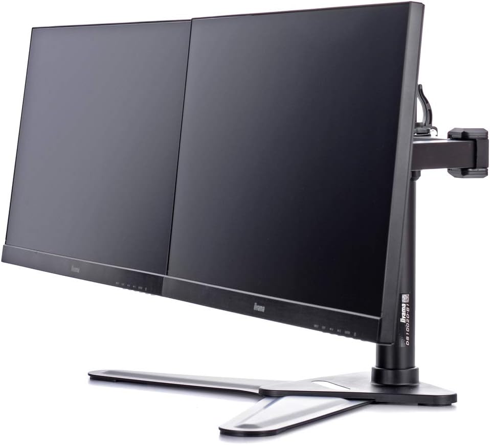 iiyama DS1002D-B1 Standfuss duale Monitorhalterung (für Displays bis 30 Zoll und maximal 10kg / Moni