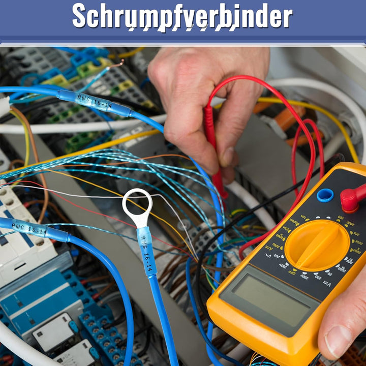 Crimpzange für Schrumpfverbinder, Estmoon Crimpzange Kabelschuhe Kabelschuhzange mit 210 Stück Schru