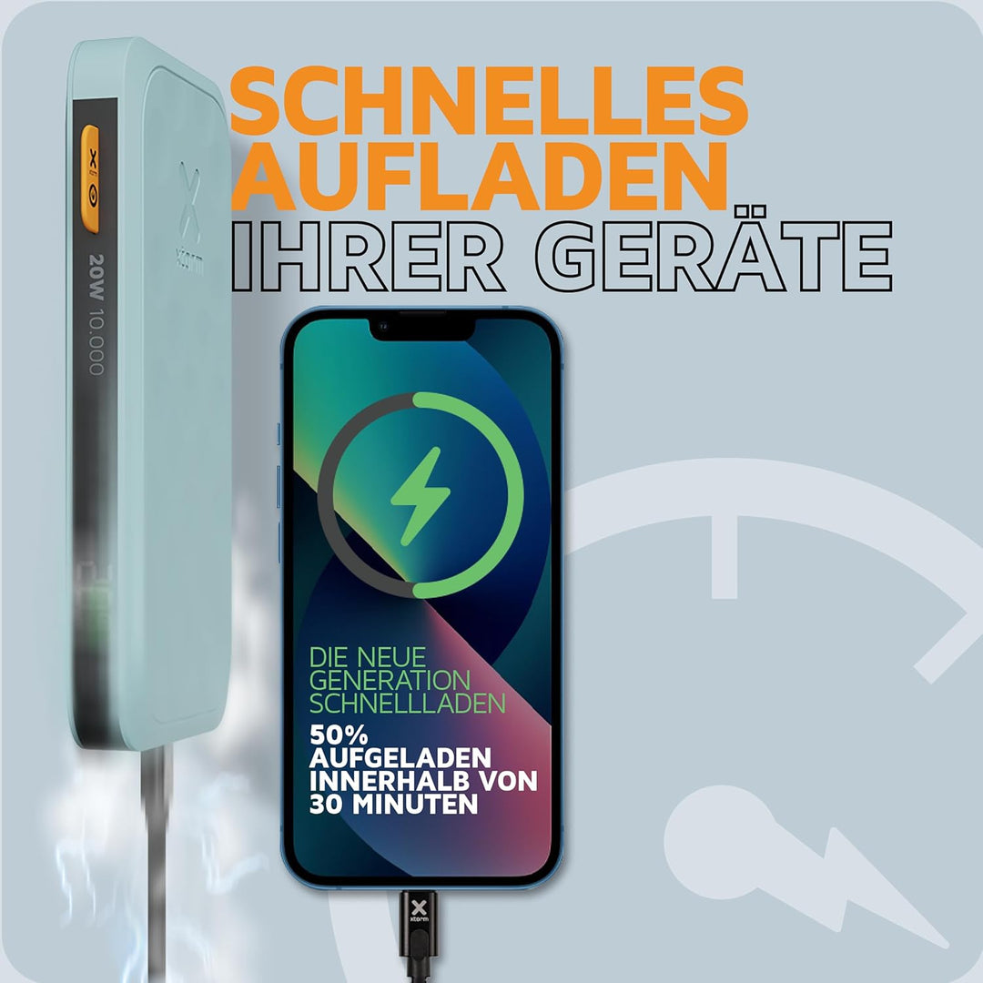Xtorm Fuel Series 5 20W Powerbank, Klein und Stark, 10.000mAh, 2 x USB-C / 1 x USB-A, Flugzeugfest,