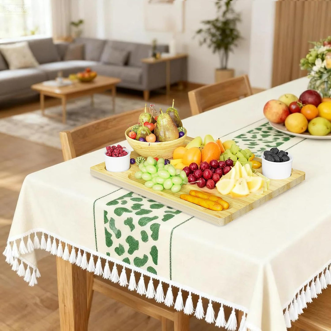 Bambus-Käsebrett, Charcuterie-Platte, Serviertablett für Käse, Obst, Gemüse und Fleisch, ideal für J