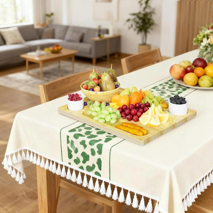 Bambus-Käsebrett, Charcuterie-Platte, Serviertablett für Käse, Obst, Gemüse und Fleisch, ideal für J