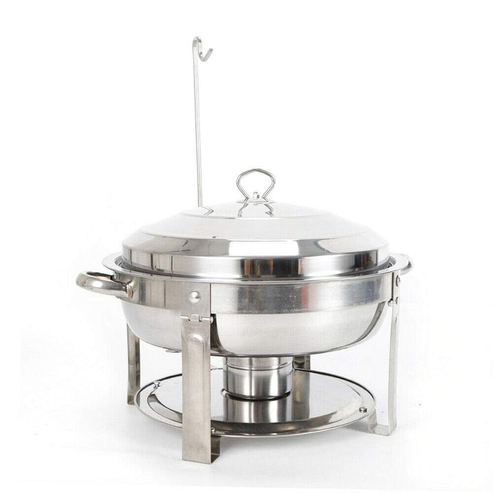7,5 Liter Warmhaltebehälter, Buffet Chafing Dish Rund Edelstahl Speisenwärmer Behälter, Mit Brennpas