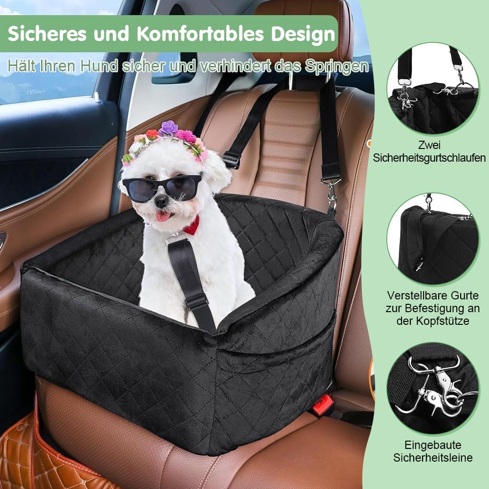 2 Pcs Hunde Autositz, Waschbarer Hundesitz Hundeautositz Hunde Sitzerhöhung Hundebett Auto Hundesitz