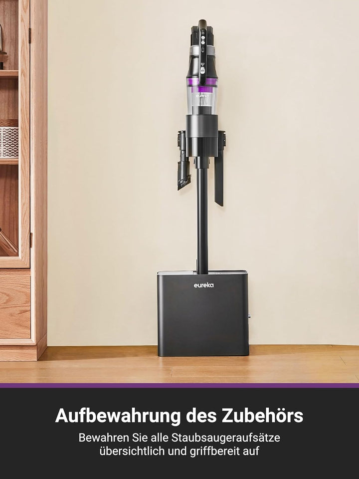 Eureka Stylus Elite Akku Staubsauger mit Absaugstation, 24000 Pa, Automatische Staubentleerung, 3L S