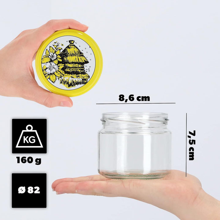 KADAX Einmachgläser mit Schraubdeckel, Marmeladengläser 330ml, Vorratsgläser für Marmeladen, Konfitü